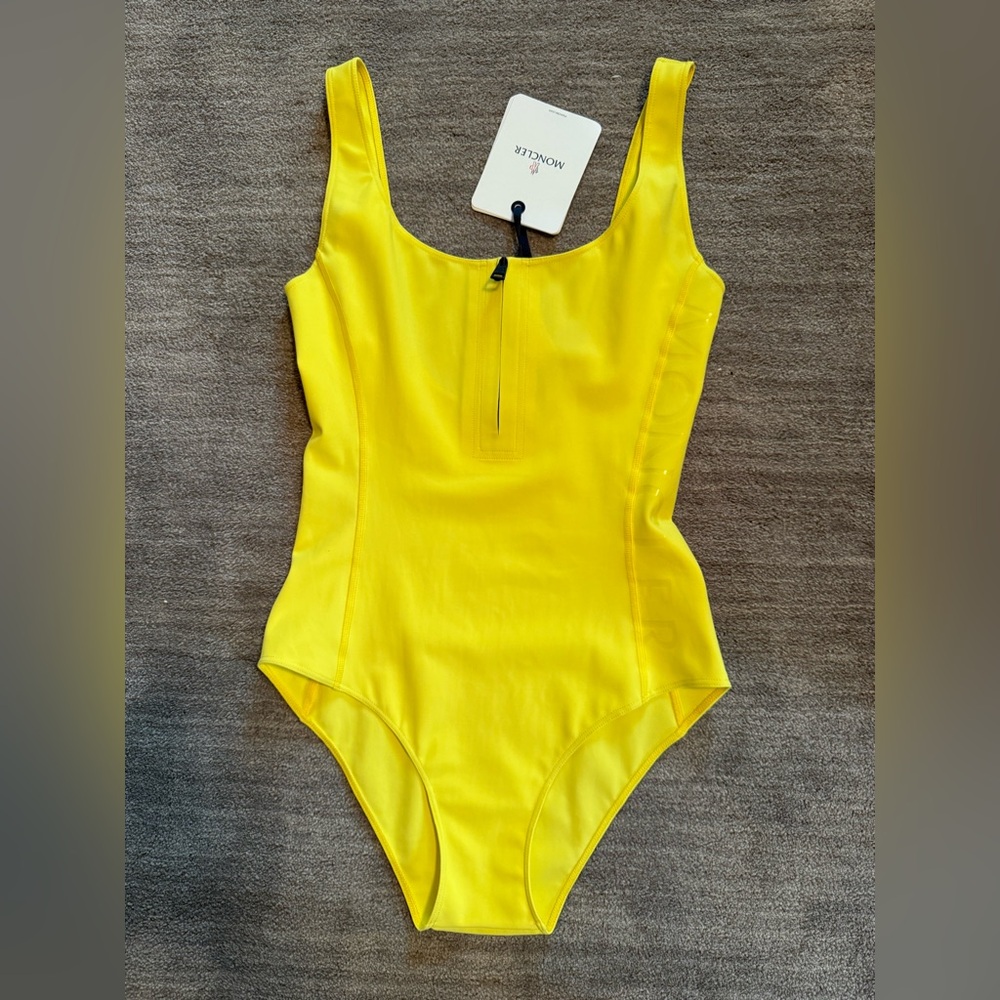 Moncler Yellow Nylon One-Piece Swimsuit